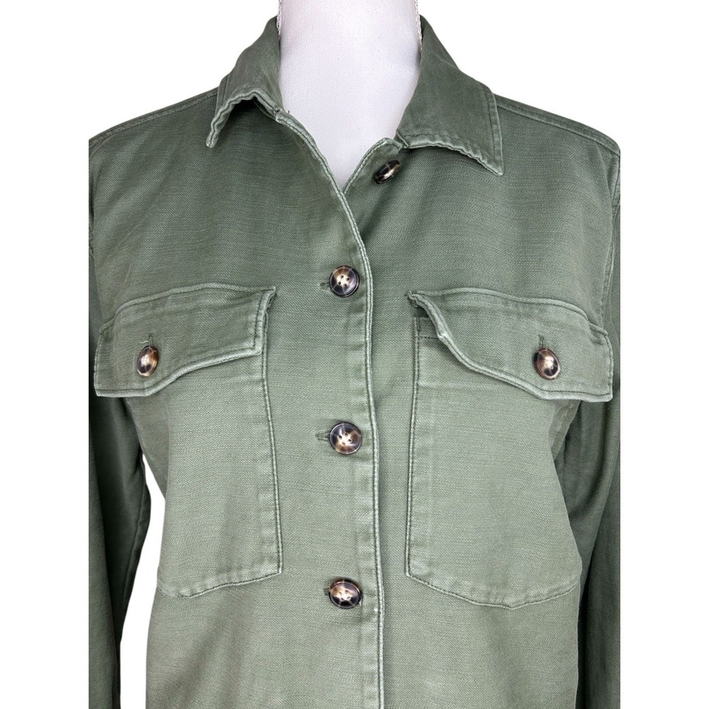 Faherty Savannah Stretch Cotton Utility Overshirt Jacket Fatigue Green XS - Picture 5 of 11